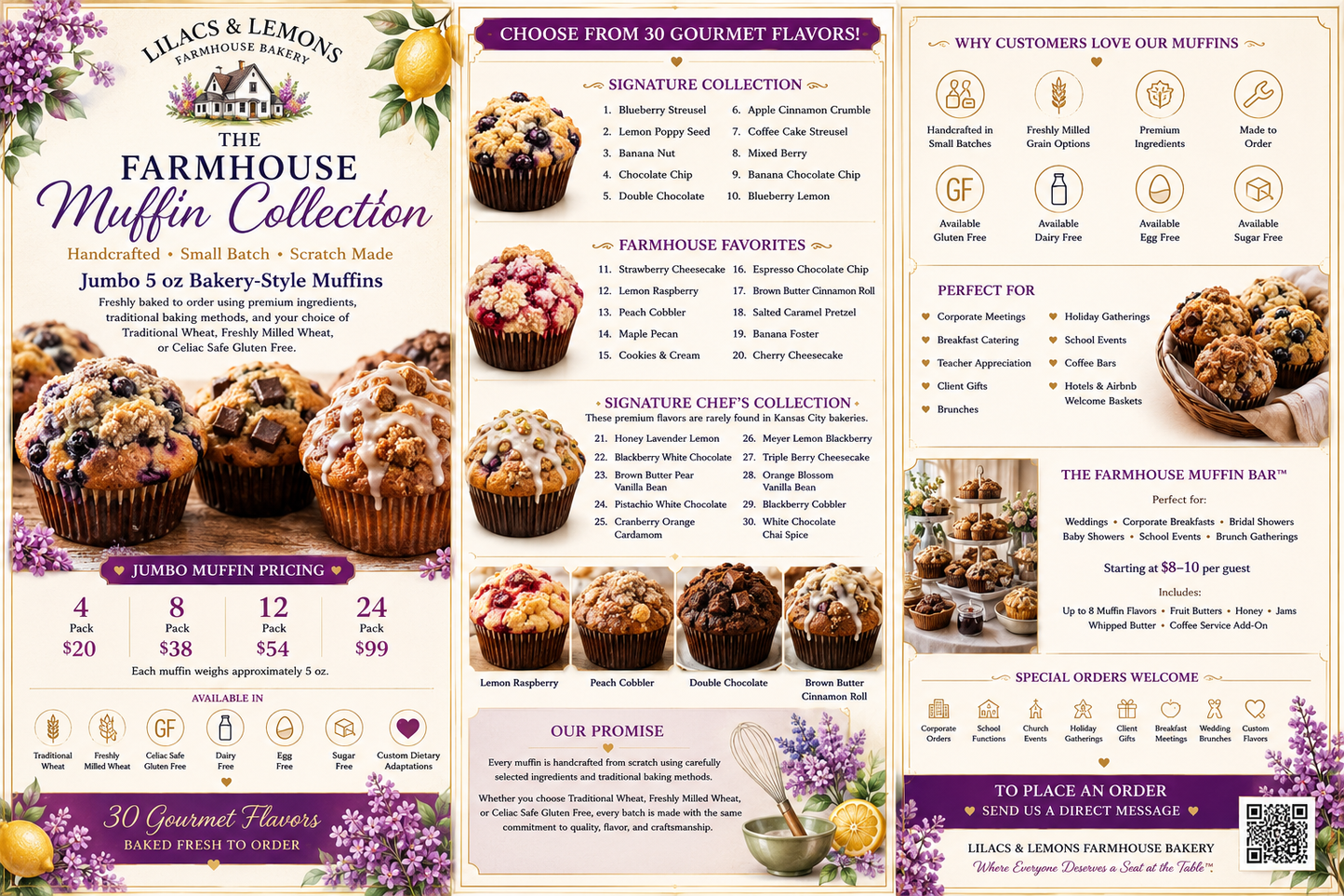 Jumbo Bakery-Style Muffins | Handmade Farmhouse Muffins | Fresh-Baked Gourmet Breakfast Treats