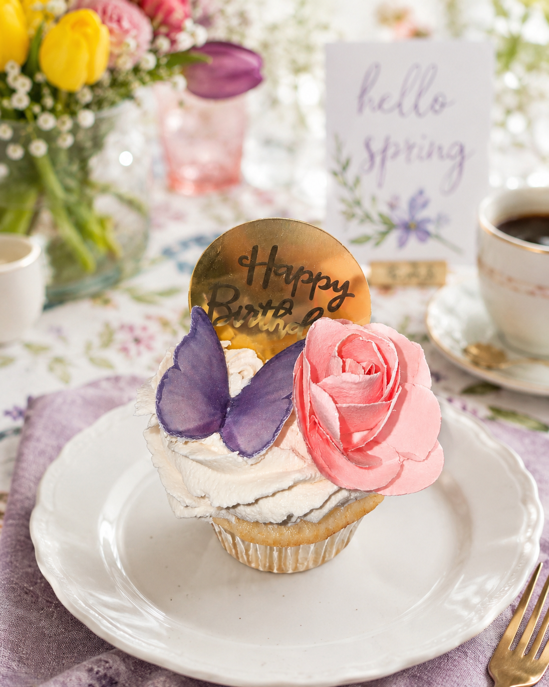 Beautiful Egg-Free and Gluten-Free Spring Butterfly Birthday Cupcakes-by Lilacs and Lemons Farmhouse Bakery