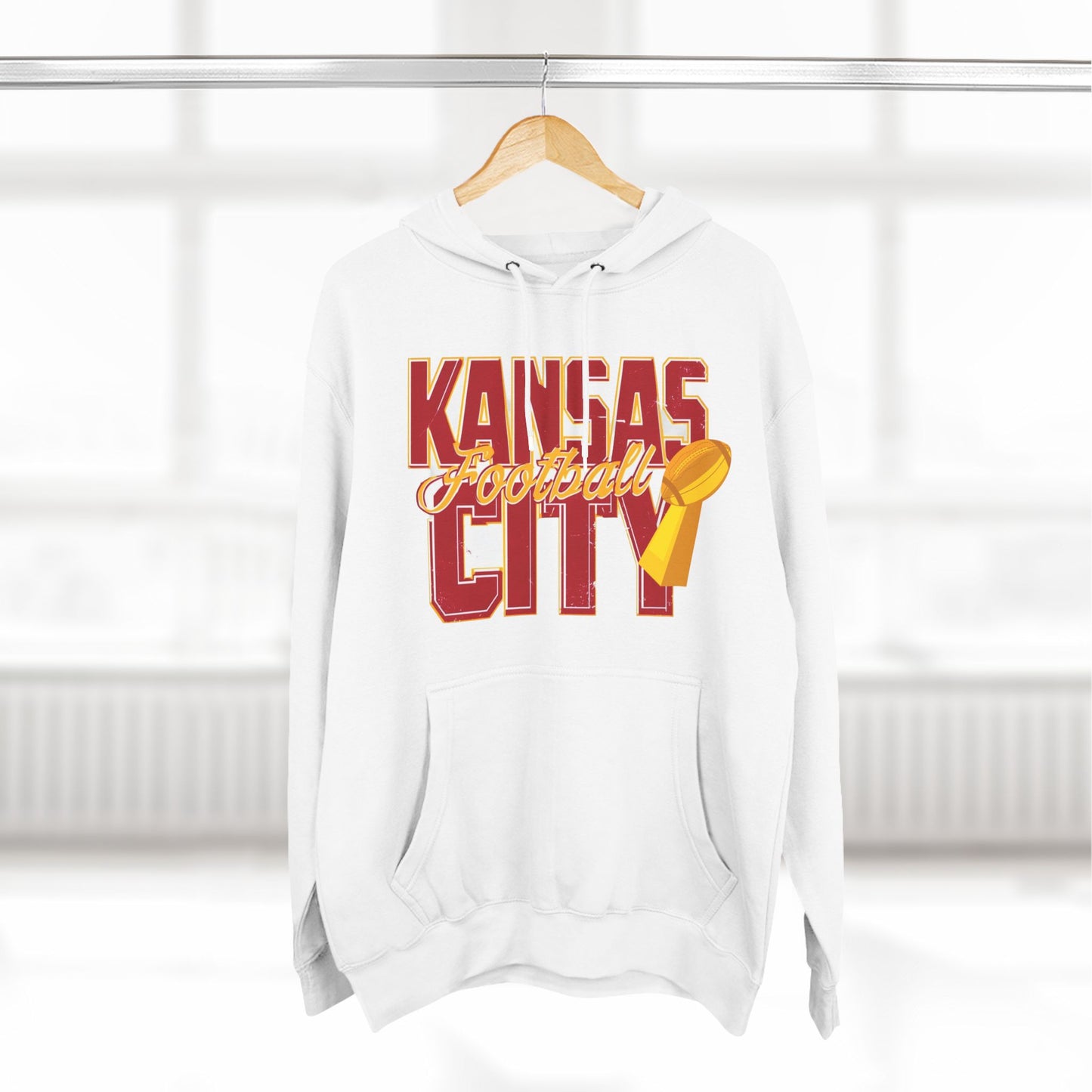 Fleece Hoodie, Unisex Football Sweatshirt for School, Gym, Personalized with Player Name on Back, Everyday Work Pullover, Party Apparel, Three-Panel
