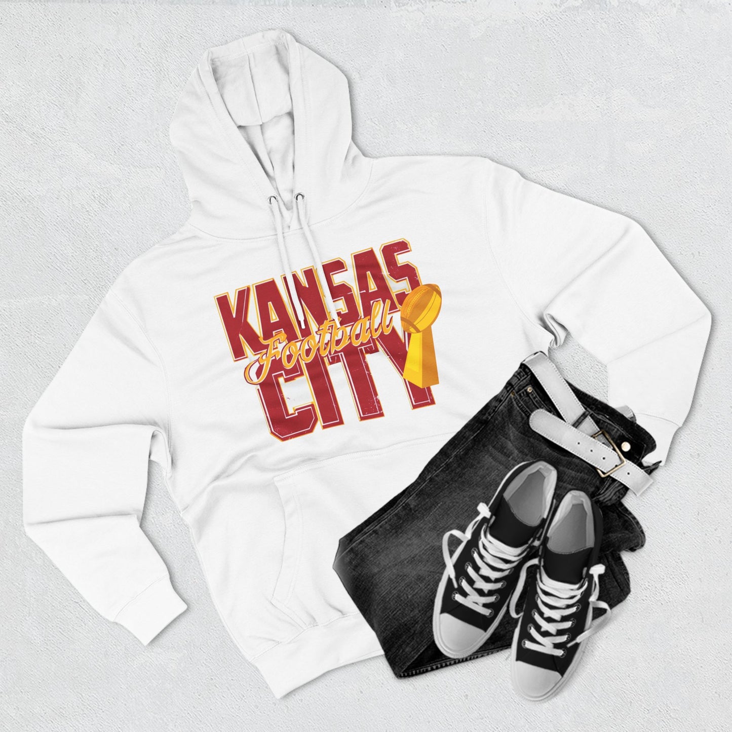Fleece Hoodie, Unisex Football Sweatshirt for School, Gym, Personalized with Player Name on Back, Everyday Work Pullover, Party Apparel, Three-Panel