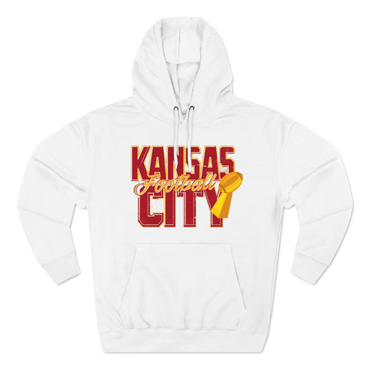 Fleece Hoodie, Unisex Football Sweatshirt for School, Gym, Personalized with Player Name on Back, Everyday Work Pullover, Party Apparel, Three-Panel