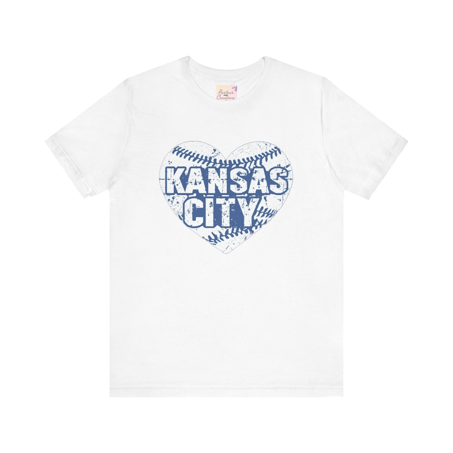 Kansas City Love Baseball Tee, Sports Fan T-shirt, Gift for Baseball Lovers, Summer Casual Top, Heart Design Shirt