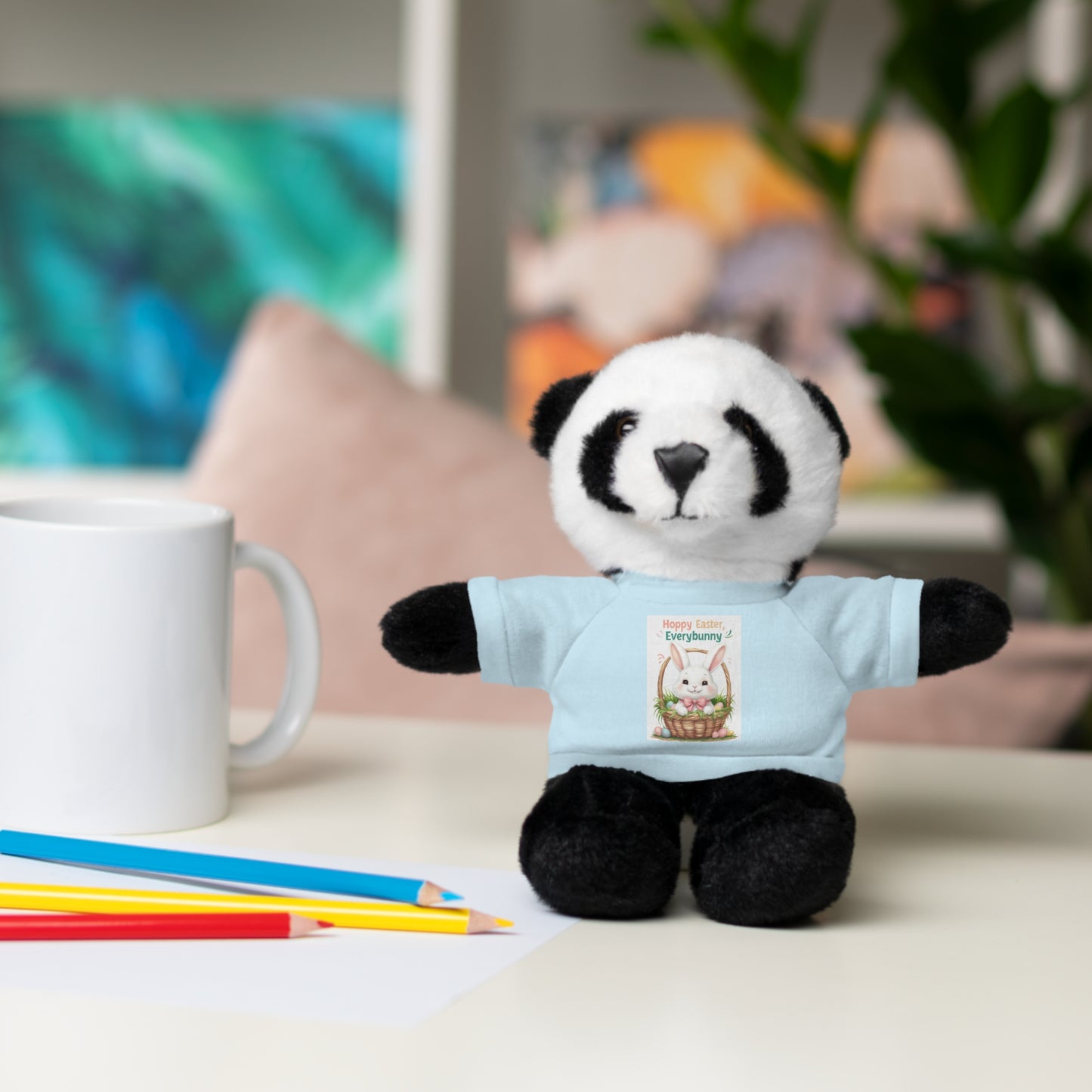 "Hoppy Easter" Easter Stuffed Animal Tee Bear - Perfect Gift for Kids