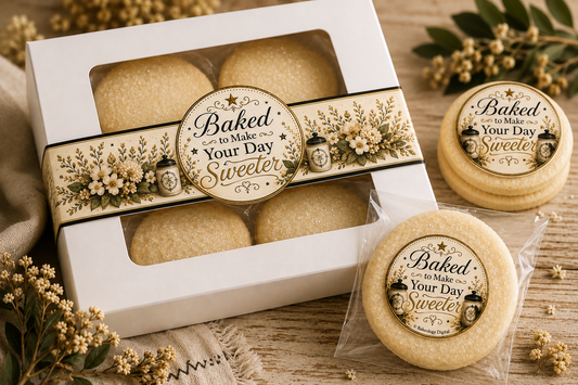 Bakery Product Label Templates | Cupcake Packaging Labels + Free Award-Winning Eggless Vanilla Cake Recipe