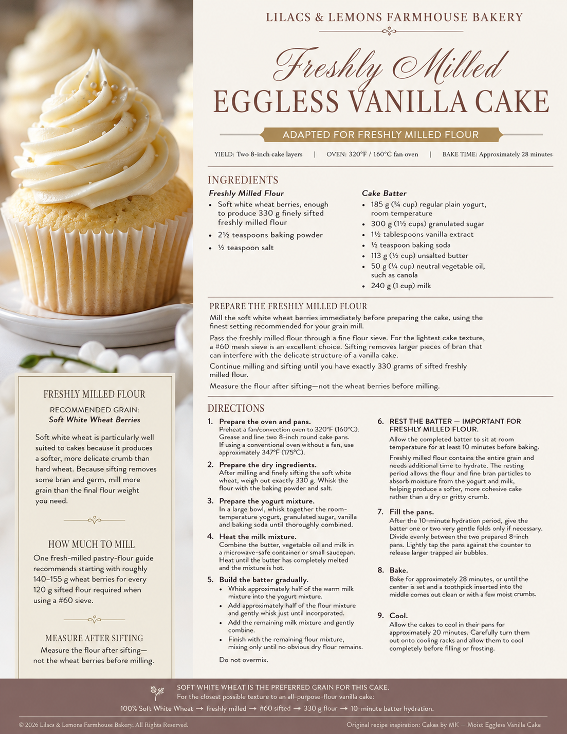 Bakery Product Label Templates | Cupcake Packaging Labels + Free Award-Winning Eggless Vanilla Cake Recipe