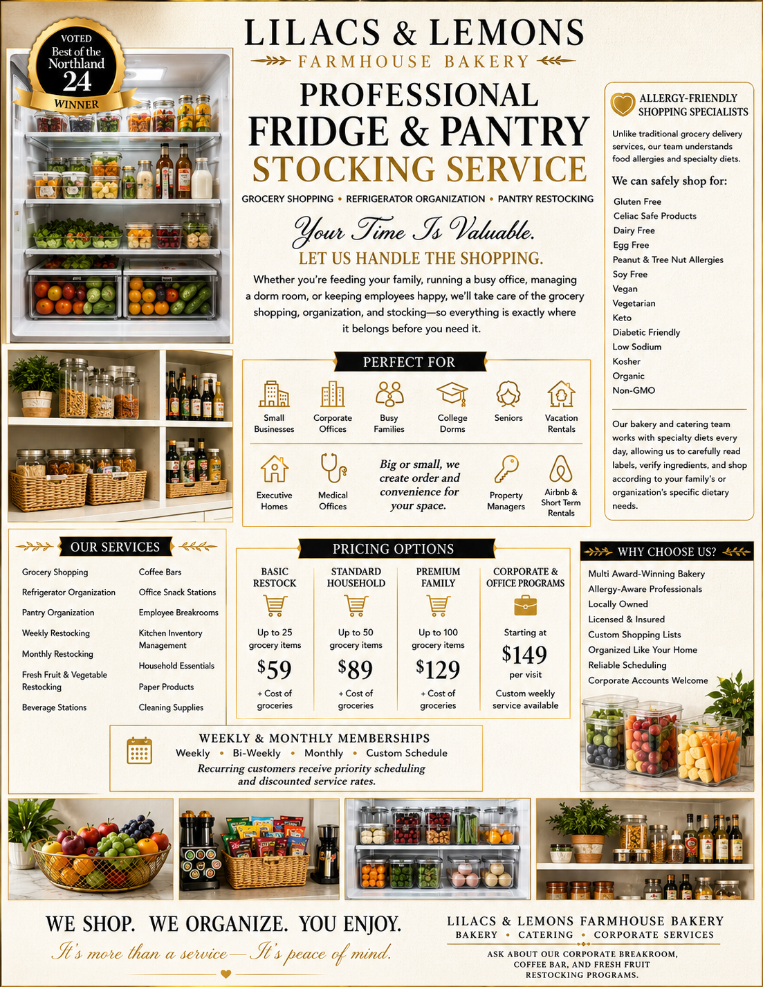 Allergy-Aware Fridge Stocking Service | Personalized Grocery Shopping & Refrigerator Organization | Kansas City Concierge Service