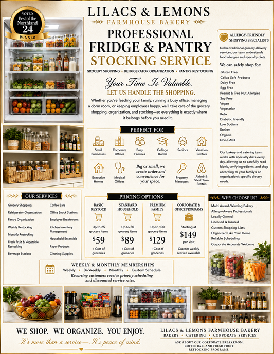 Allergy-Aware Fridge Stocking Service | Personalized Grocery Shopping & Refrigerator Organization | Kansas City Concierge Service
