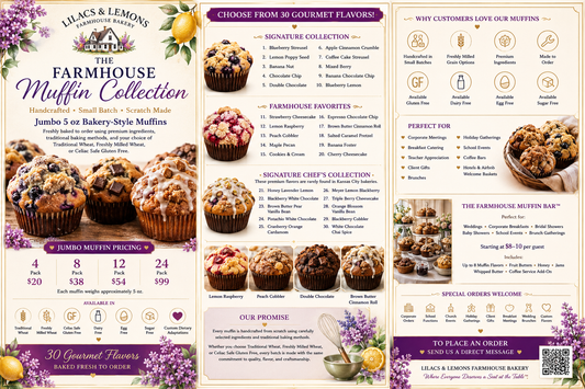 Jumbo Bakery-Style Muffins | Handmade Farmhouse Muffins | Fresh-Baked Gourmet Breakfast Treats