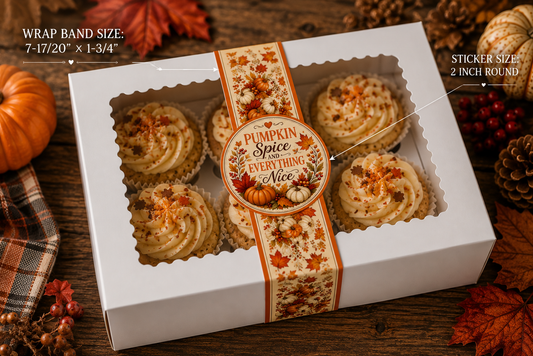 Pumpkin Spice Packaging Labels | Printed Fall Bakery Stickers | Pumpkin Cookie Packaging Labels | Autumn Treat Labels | Ready Made