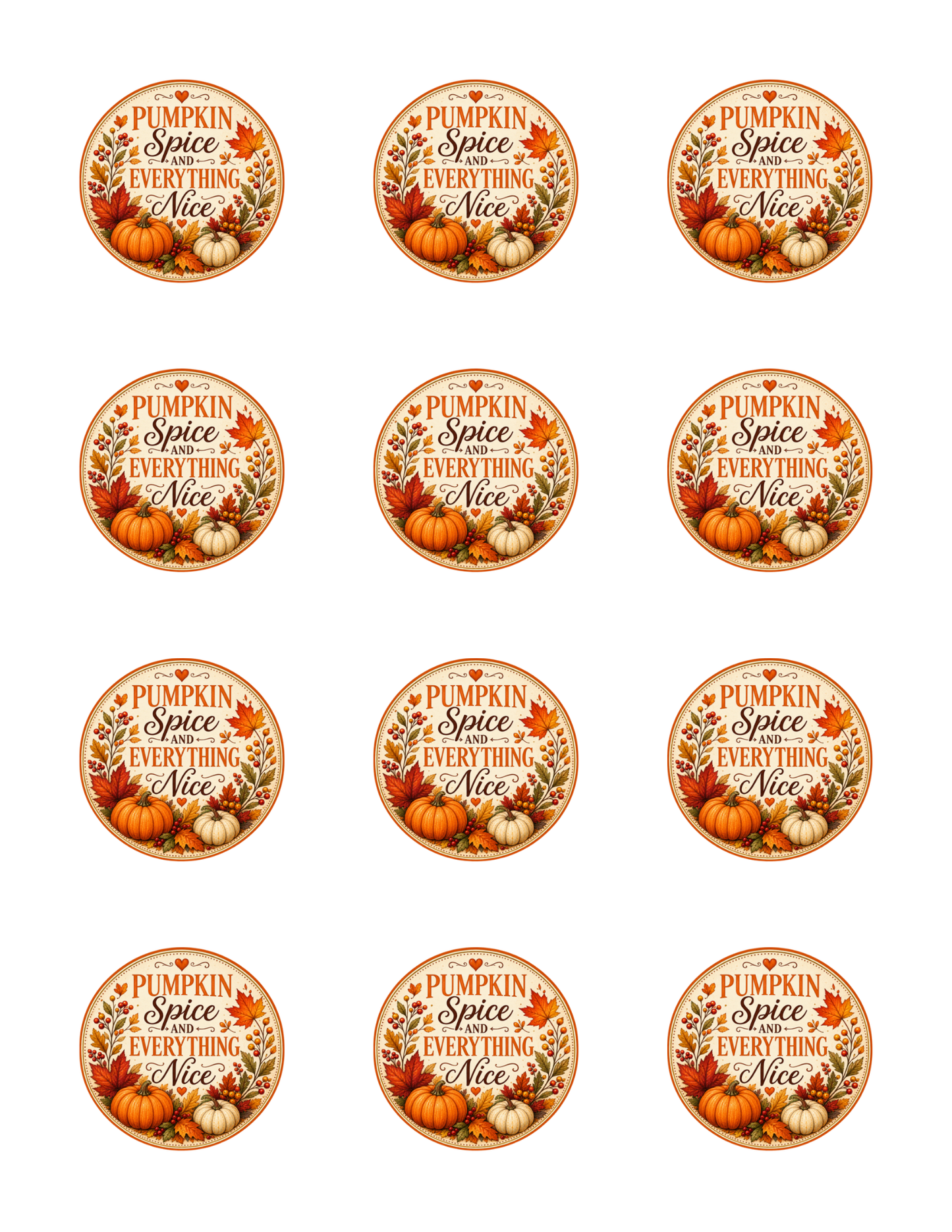 Pumpkin Spice Packaging Labels | Printed Fall Bakery Stickers | Pumpkin Cookie Packaging Labels | Autumn Treat Labels | Ready Made